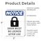 Signmission Door Must Be Locked Sign With Symbol, 3.5 in W x Rectangle, Vinyl Decal OS-2PACK-NS-D-35-V-11501 - alternate 2